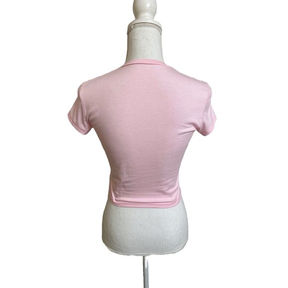 NEW Women's S Light Pink Babydoll Short Sleeve Basic Top Shirt T-Shirt - Picture 7 of 8